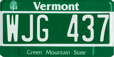VT license plate WJG437