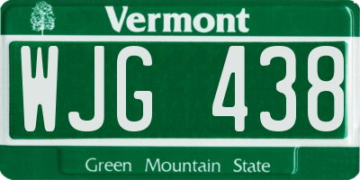 VT license plate WJG438
