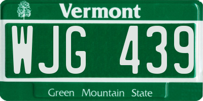VT license plate WJG439