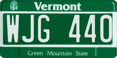 VT license plate WJG440