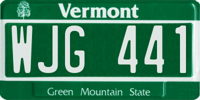 VT license plate WJG441