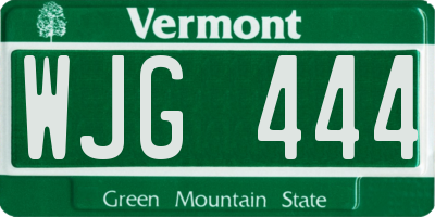 VT license plate WJG444