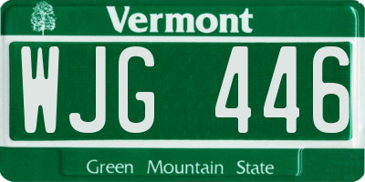 VT license plate WJG446