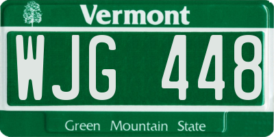 VT license plate WJG448