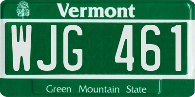 VT license plate WJG461