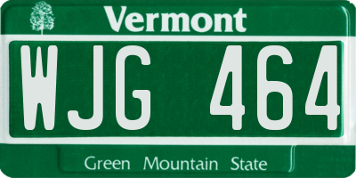 VT license plate WJG464