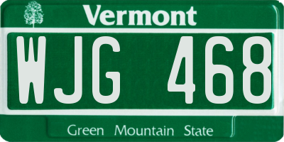 VT license plate WJG468