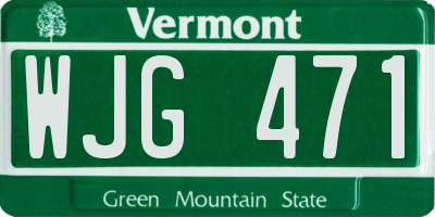 VT license plate WJG471