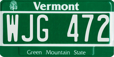 VT license plate WJG472