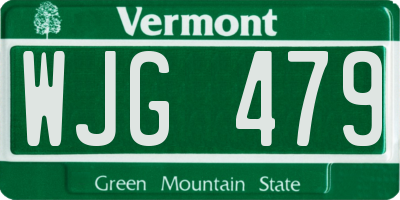 VT license plate WJG479