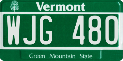 VT license plate WJG480