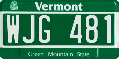 VT license plate WJG481