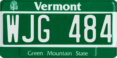 VT license plate WJG484