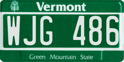 VT license plate WJG486