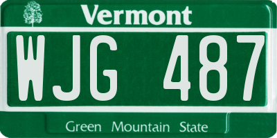 VT license plate WJG487