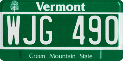 VT license plate WJG490
