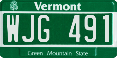 VT license plate WJG491
