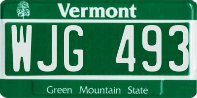 VT license plate WJG493