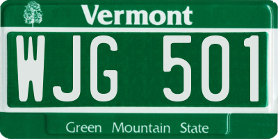 VT license plate WJG501