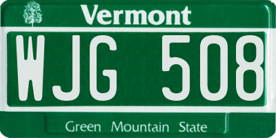 VT license plate WJG508