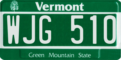 VT license plate WJG510