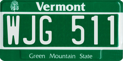 VT license plate WJG511