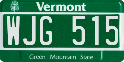 VT license plate WJG515