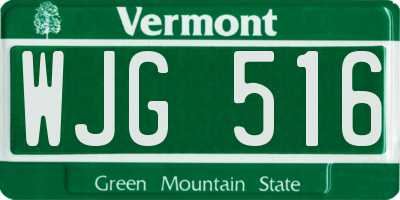 VT license plate WJG516