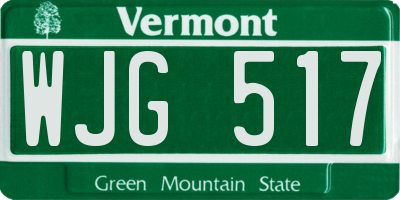VT license plate WJG517