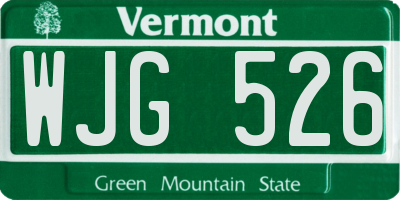 VT license plate WJG526