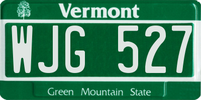 VT license plate WJG527
