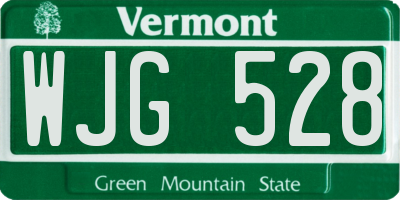 VT license plate WJG528