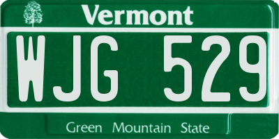 VT license plate WJG529