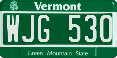 VT license plate WJG530