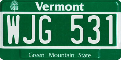 VT license plate WJG531