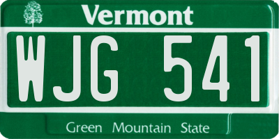 VT license plate WJG541