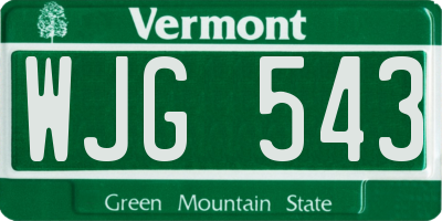 VT license plate WJG543