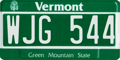 VT license plate WJG544