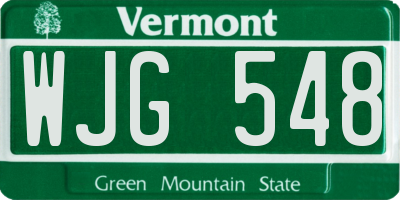 VT license plate WJG548