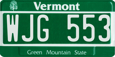 VT license plate WJG553