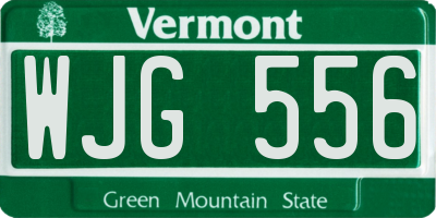 VT license plate WJG556
