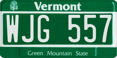 VT license plate WJG557