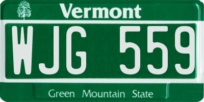 VT license plate WJG559