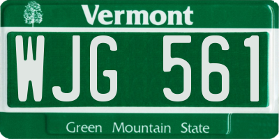 VT license plate WJG561