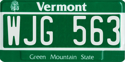 VT license plate WJG563