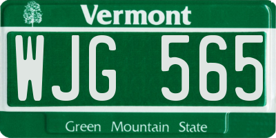 VT license plate WJG565