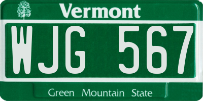 VT license plate WJG567