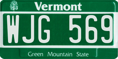 VT license plate WJG569