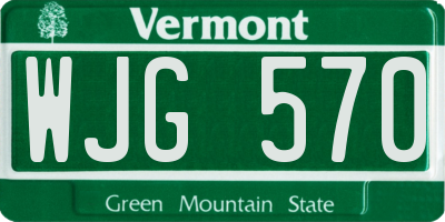 VT license plate WJG570