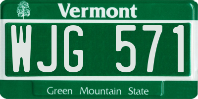 VT license plate WJG571